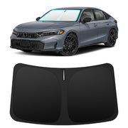 INSAUTO front view on Civic windshield showing perfect fit and sun protection