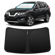 INSAUTO front view of custom-fit shade on Nissan Rogue showing full coverage and heat reduction