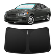 INSAUTO front view of custom-fit shade on Ford Fusion protecting interior