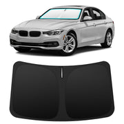 INSAUTO front view on BMW 3 Series showing exact windshield coverage benefit