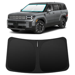 INSAUTO front view installed on Santa Fe showing full windshield coverage and cooler cabin