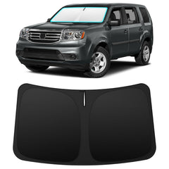 INSAUTO front view installed blocking sun and protecting dash