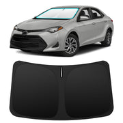 INSAUTO front windshield fit showing precise Corolla alignment and improved sun protection