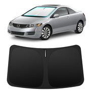 INSAUTO front view showing full windshield coverage and protected interior