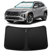 INSAUTO front view on Tucson windshield showing precise fit and full coverage benefit