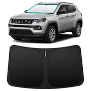 INSAUTO front view of fitted sun shade protecting windshield, cooling interior