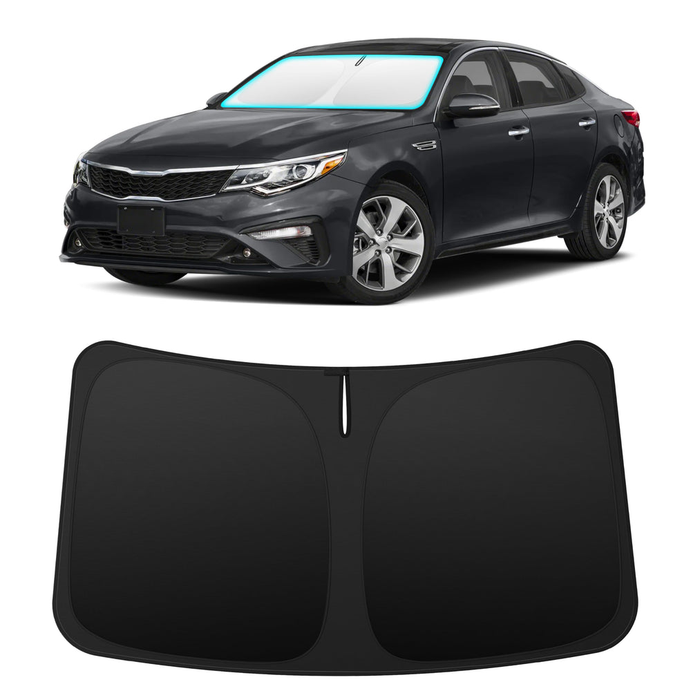 INSAUTO front view on Kia Optima showing full windshield coverage and protection