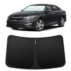 INSAUTO front view on Kia Optima showing full windshield coverage and protection