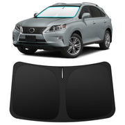 INSAUTO windshield shade front view showing precise Lexus RX fit and sun protection