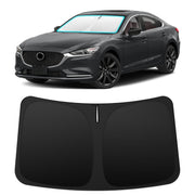 INSAUTO front view on Mazda 6 showing full windshield coverage and neat fit