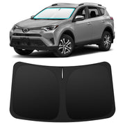 INSAUTO front view of sun shade fitted to RAV4 windshield for full protection