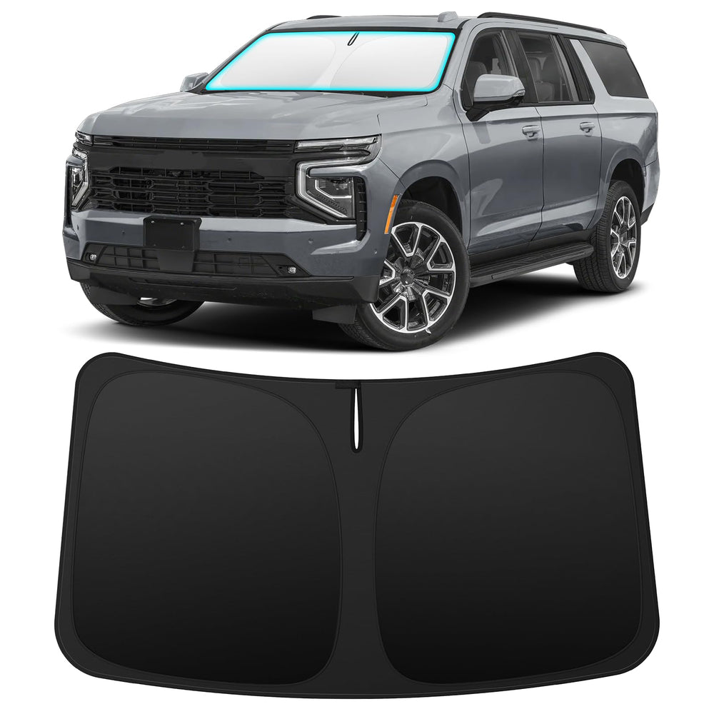 INSAUTO front view on Suburban showing full windshield coverage and protection
