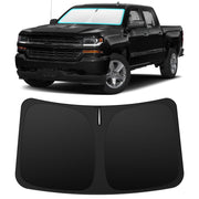 INSAUTO front view of sun shade showing full windshield coverage and protection