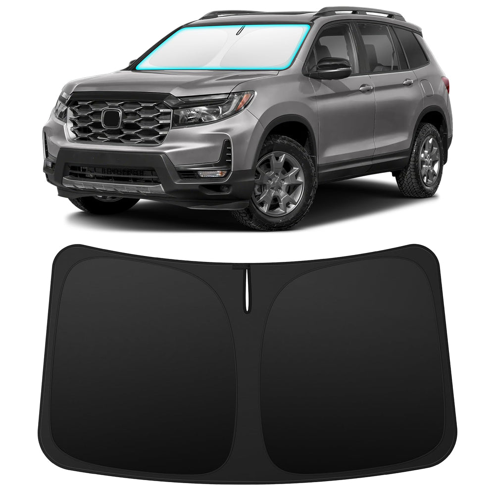 INSAUTO front view on Passport showing full windshield coverage and interior protection