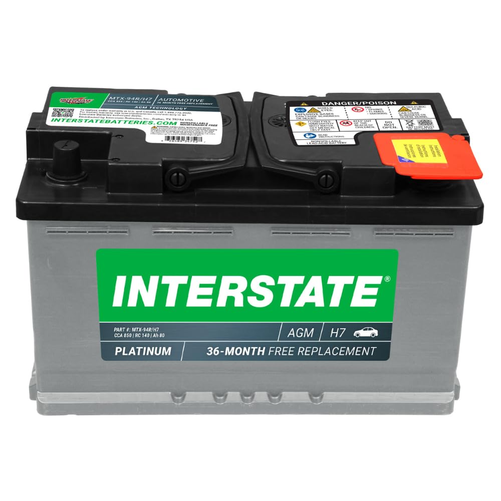 Interstate Batteries front view showing model and rugged casing for dependable starts