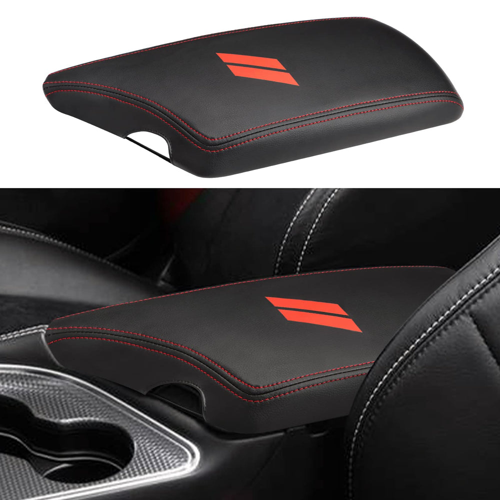 INTGET front view of console cover showing fit and red stitch benefit of style