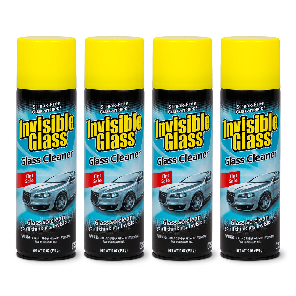 Invisible Glass front can showing label and spray nozzle, clear identification benefit