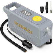 inzeetor front view showing compact gray inflator and handle, easy storage benefit