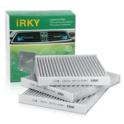 iRKY front packaging showing three replacement filters and compatibility list for quick selection