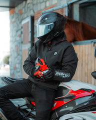 IRON JIA'S back view displaying removable EVA back protector and coverage benefits