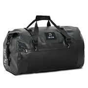 IRON JIA'S front view of waterproof duffel showing rugged build and easy loading