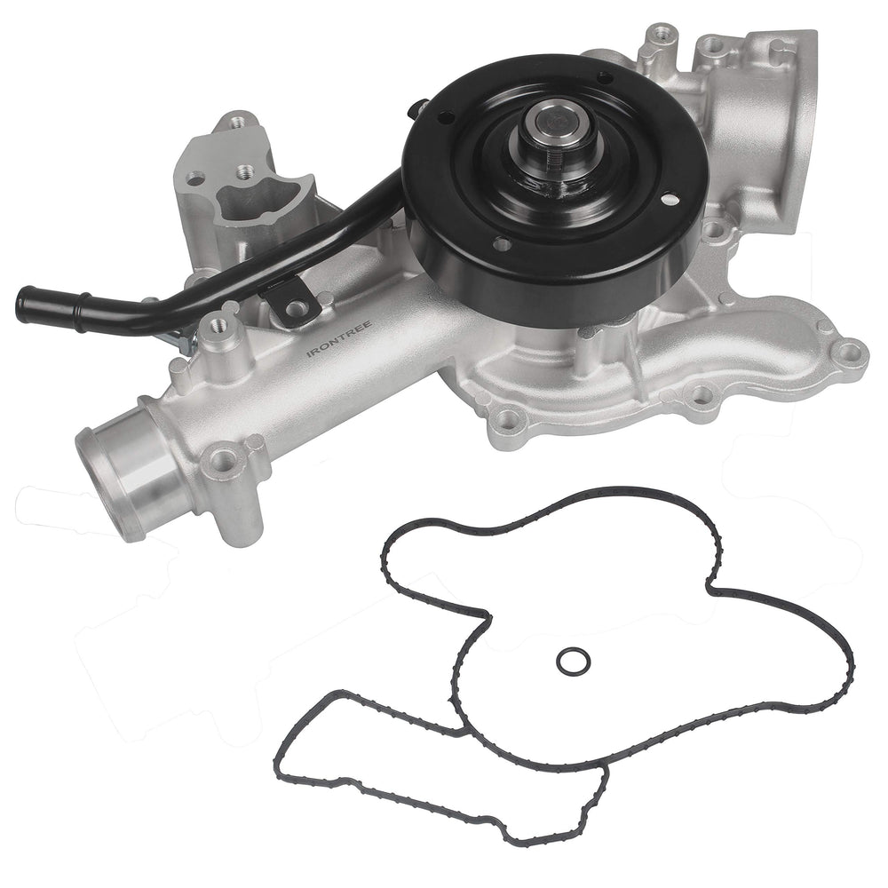 IRONTREE water pump front assembly showing mounting points and inlet outlet benefits reliable fit