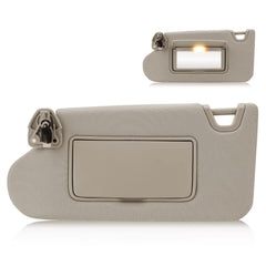 ISEYEC left driver sun visor front view showing beige finish and factory fit benefit