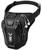 ISEYOU front view leg bag showing protective shell and sleek design for secure carry