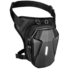 ISEYOU thigh bag front view showing compact storage and secure closure