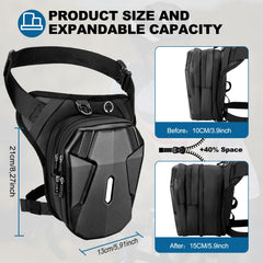 ISEYOU thigh bag shell close-up displaying rugged, impact-resistant surface