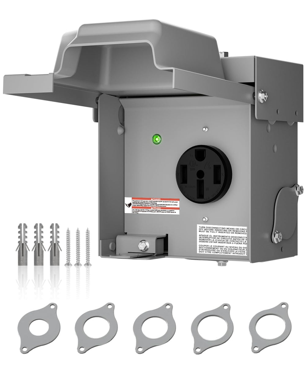 islewire front panel view showing weatherproof housing and label, durable protection