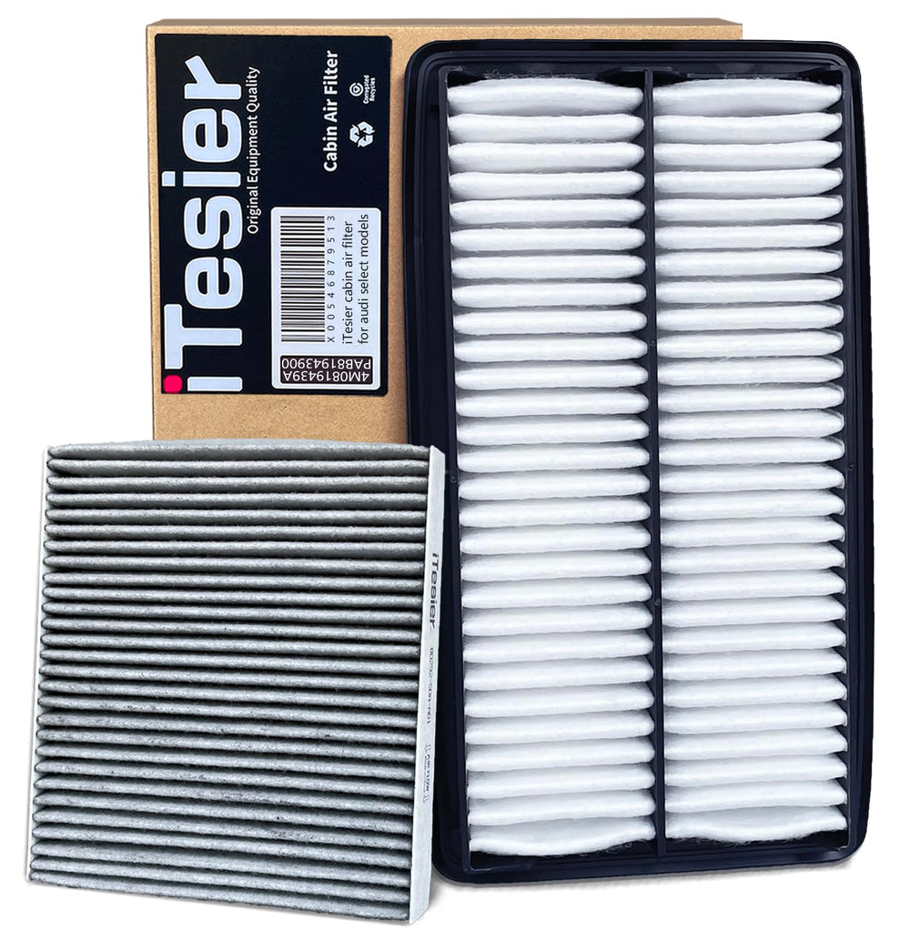 ITESIER front packaging showing both engine and cabin filters and clear fit information