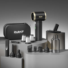 itutn front view with included nozzles showing compact setup and versatility