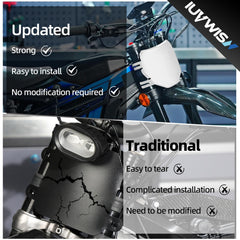 IUVWISN plate installed on a Sur-Ron bike demonstrating tidy cable concealment