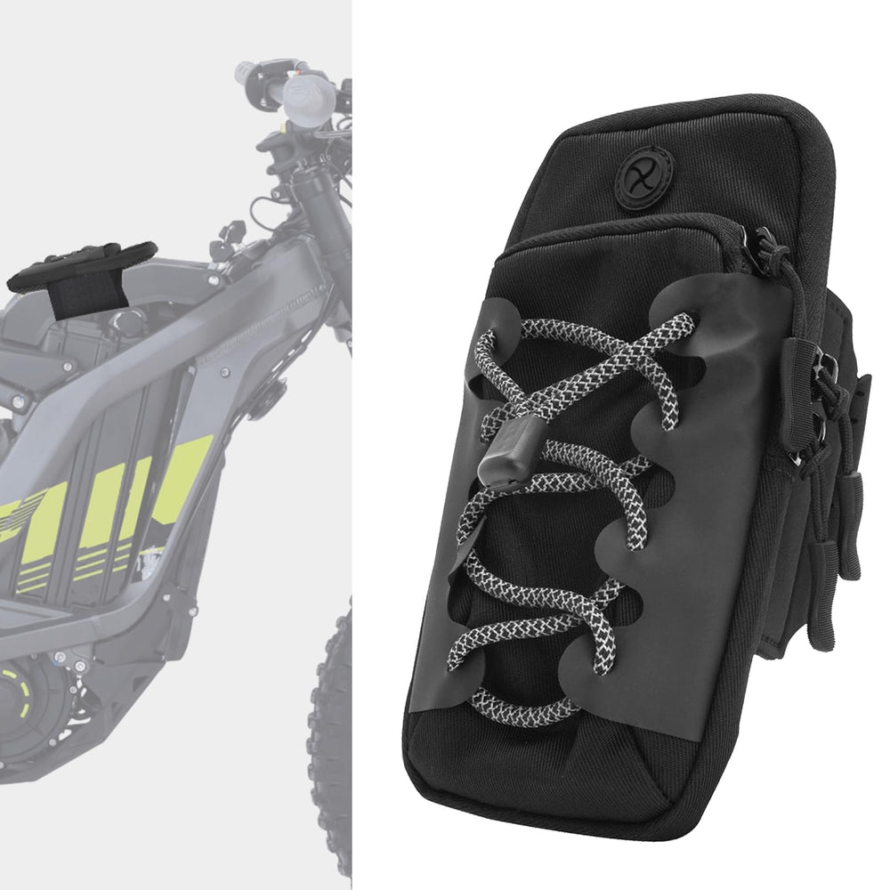 IUVWISN tail bag front view showing compact storage and quick access benefit