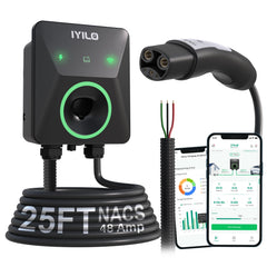 IYILO charger front panel showing controls and LED status for reliable home charging