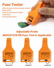 IZTOSS LED indicator lit on tester providing quick blown-fuse identification benefit