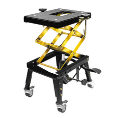 Jack Boss front view platform showing sturdy steel and stable work surface benefit