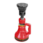 Jack Boss front view showing red finish and compact footprint for stable support
