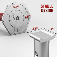 Jack Boss wide non-slip base detail showing stability and reduced tipping risk