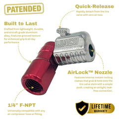 JACO Lightning L2 close-up of patented self-locking nozzle for fast secure seal