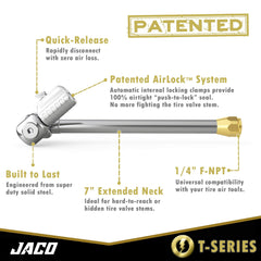 JACO Lightning T-Series close-up of 7-inch extended neck for hard-to-reach valves
