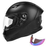 JAGASOL front view matte black helmet showing full-face coverage and secure protection