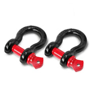 Jamiikury front view of D-ring shackle showing shape and finish with clear load marking