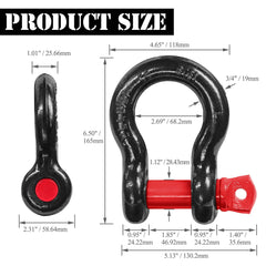Jamiikury shackle attached to winch hook illustrating safe, secure connection