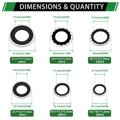 Japtend washers close-up showing NBR seal texture and durable finish benefit