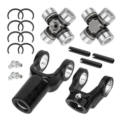 JAVIK full kit laid out showing all yokes and U-joints for clear parts identification and fit