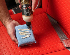 Jay Leno's Garage microfiber towel folded, soft texture for streak-free buffing