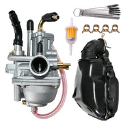 JDLLONG carburetor front view showing mounting points and easy replacement benefit