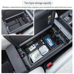 JDMCAR tray with coins, keys, and glasses organized for quick retrieval